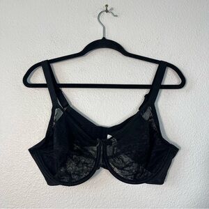 HSIA Enchante Lace Minimizer Floral Lace Plus Size Underwire Bra Size 40C Black